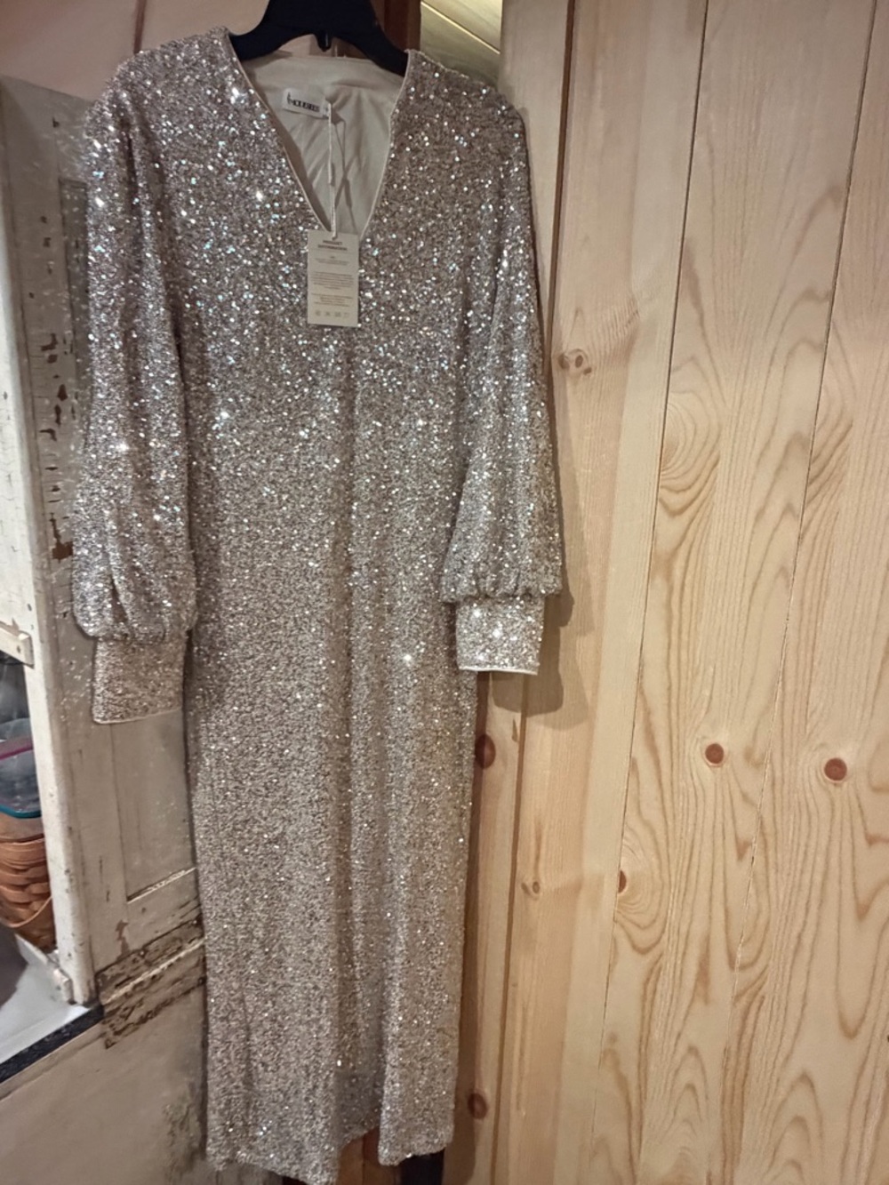 Sparkling Sequin V-Neck Dress by Modsees